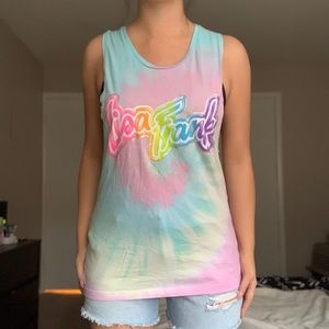 RARE Rainbow Lisa Frank 90s Tie Dye Tank Top